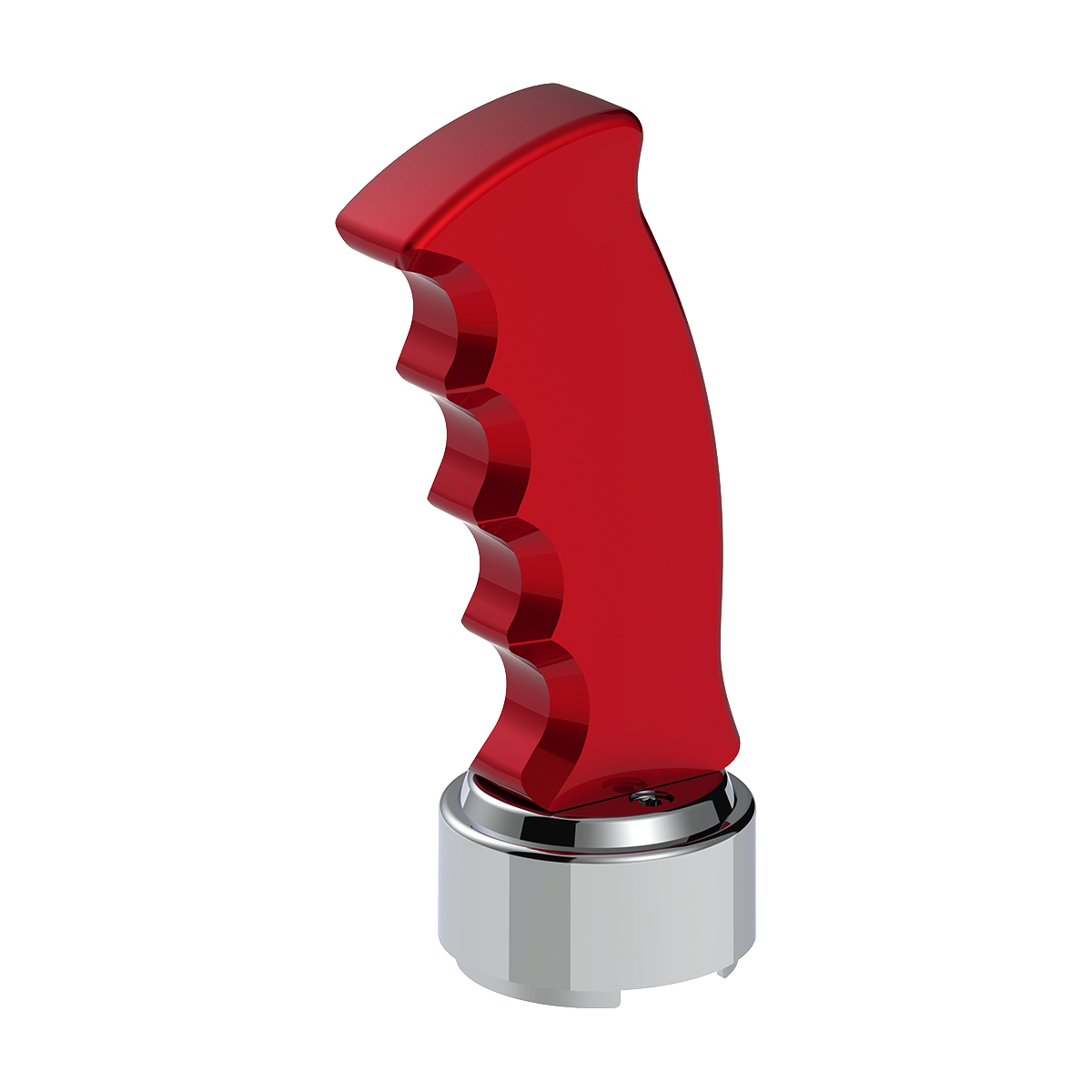 Thread-On Pistol Grip Gearshift Knob With Chrome 9/10 Speed Adapter - Candy Red - Thumbnail 3
