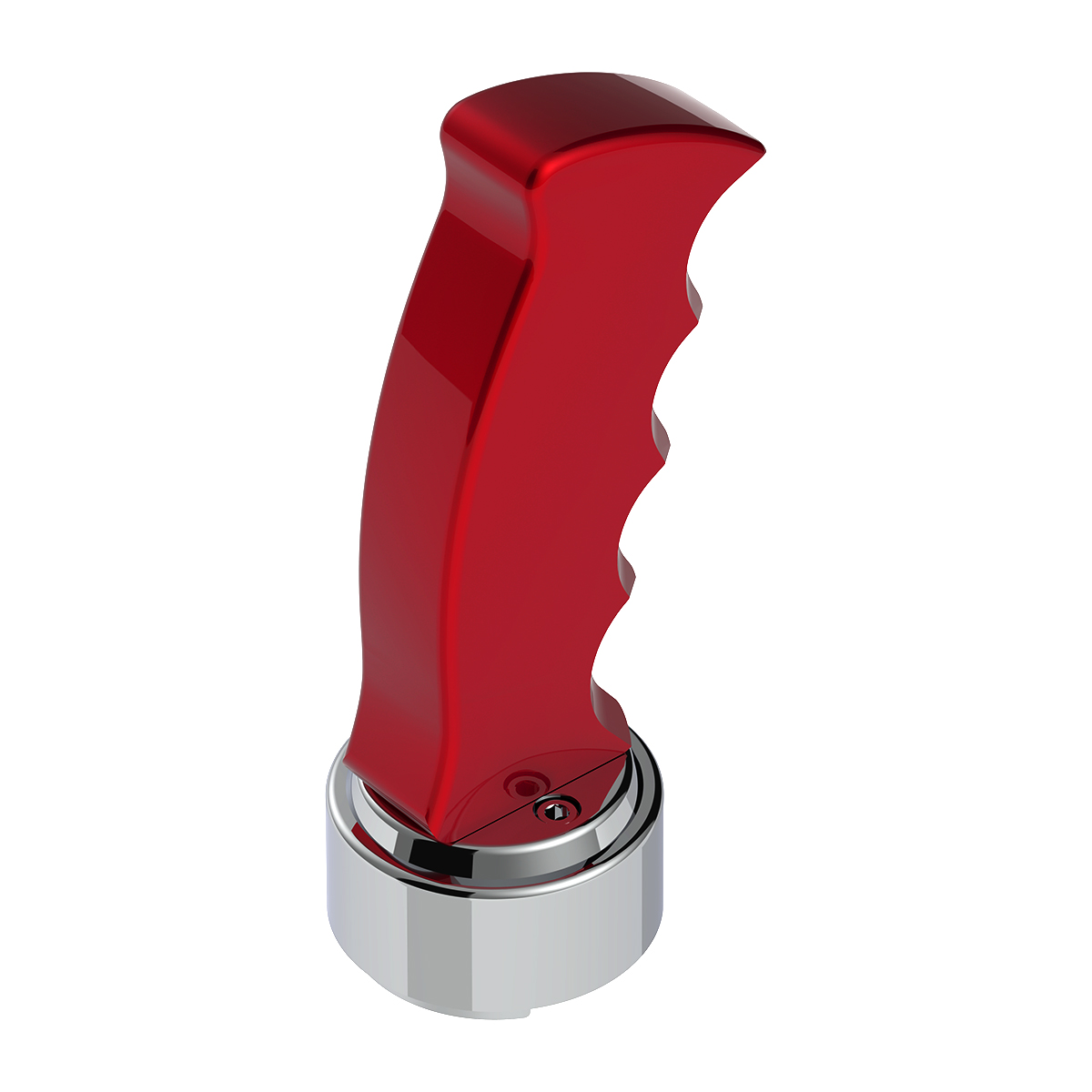 Thread-On Pistol Grip Gearshift Knob With Chrome 9/10 Speed Adapter - Candy Red - Thumbnail 4