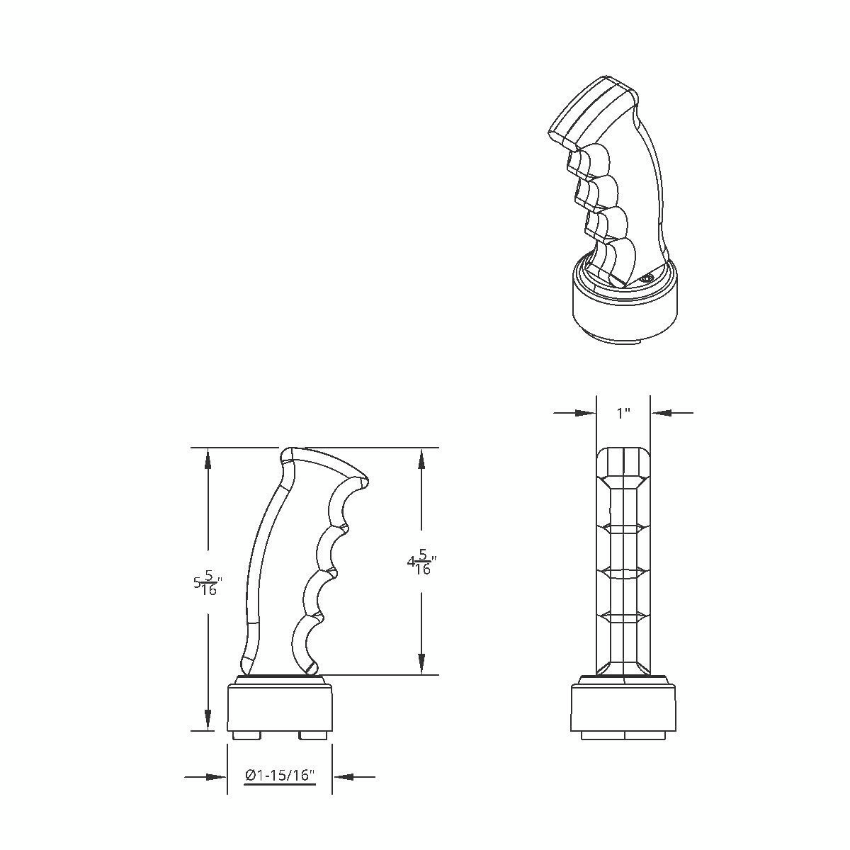 Thread-On Pistol Grip Gearshift Knob With Chrome 9/10 Speed Adapter - Candy Red - Thumbnail 8