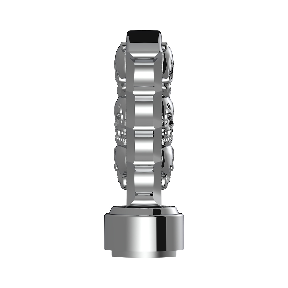 Thread-On Skulls Pistol Grip Gearshift Knob With Chrome 9/10 Speed Adapter - Chrome - Thumbnail 6
