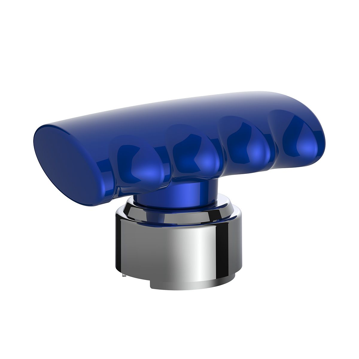Thread-On T-Shape Gearshift Knob With Chrome 9/10 Speed Adapter - Indigo Blue
