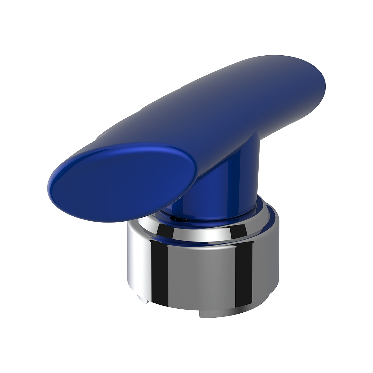 Thread-On T-Shape Gearshift Knob With Chrome 9/10 Speed Adapter - Indigo Blue - Thumbnail 4
