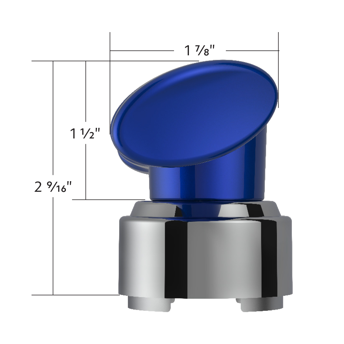 Thread-On T-Shape Gearshift Knob With Chrome 9/10 Speed Adapter - Indigo Blue - Thumbnail 7