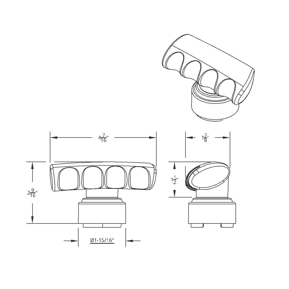 Thread-On T-Shape Gearshift Knob With Chrome 9/10 Speed Adapter - Indigo Blue - Thumbnail 8