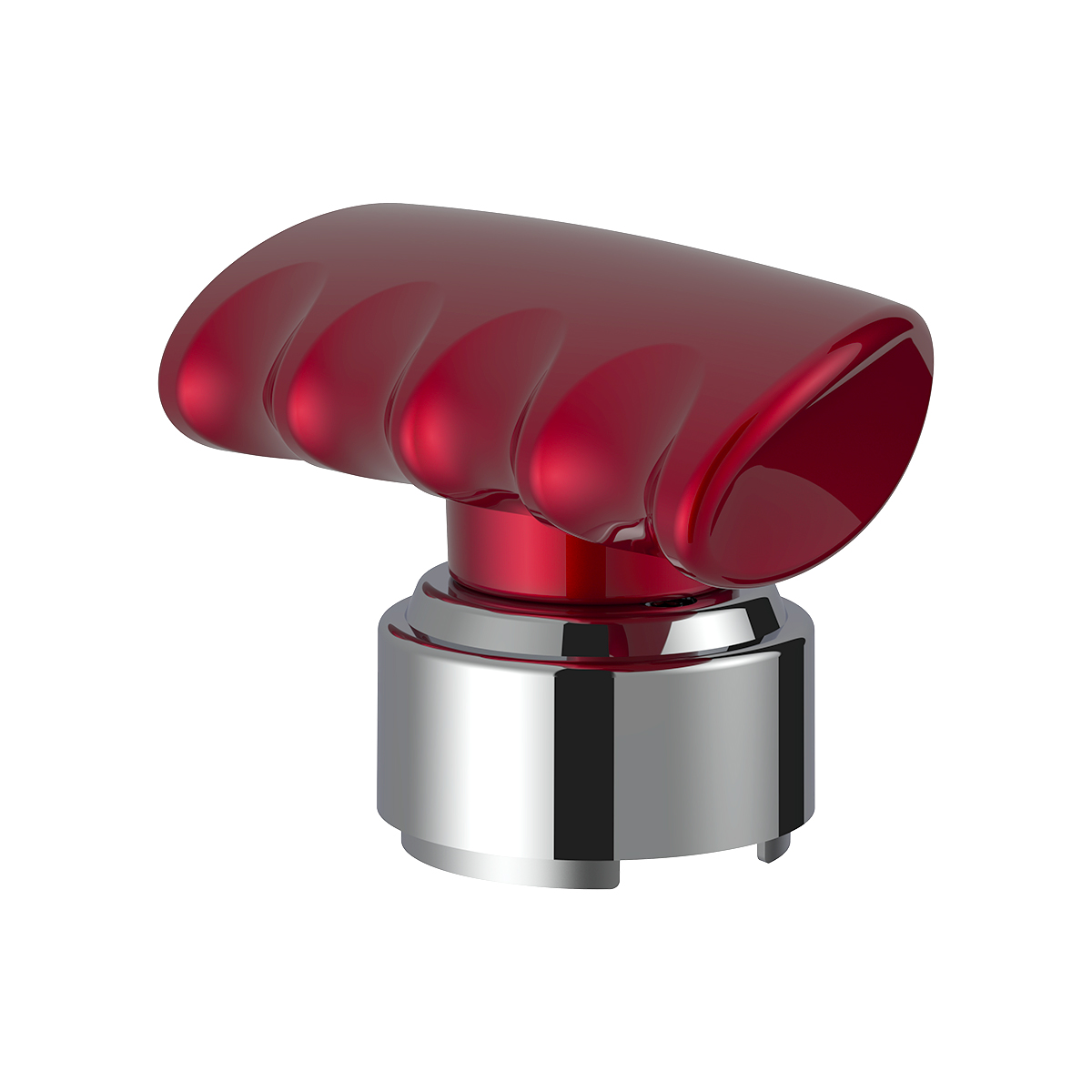 Thread-On T-Shape Gearshift Knob With Chrome 9/10 Speed Adapter - Candy Red - Thumbnail 2