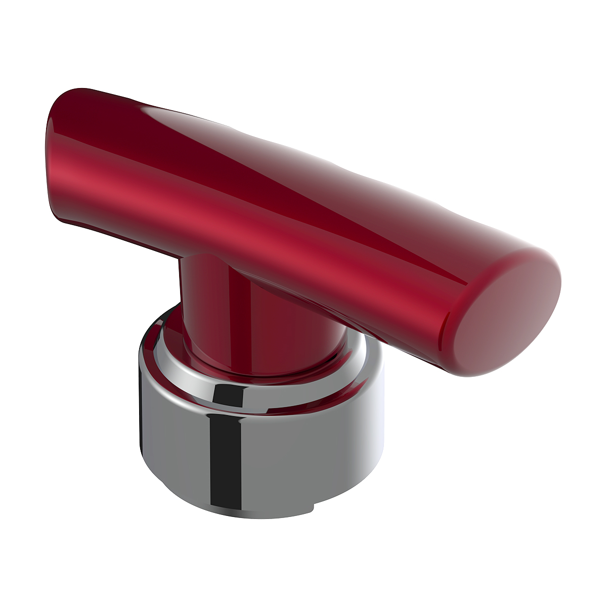 Thread-On T-Shape Gearshift Knob With Chrome 9/10 Speed Adapter - Candy Red - Thumbnail 5