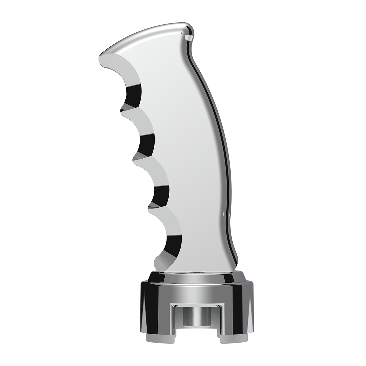 Thread-On Pistol Grip Gearshift Knob With Chrome 13/15/18 Speed Adapter - Chrome - Thumbnail 2