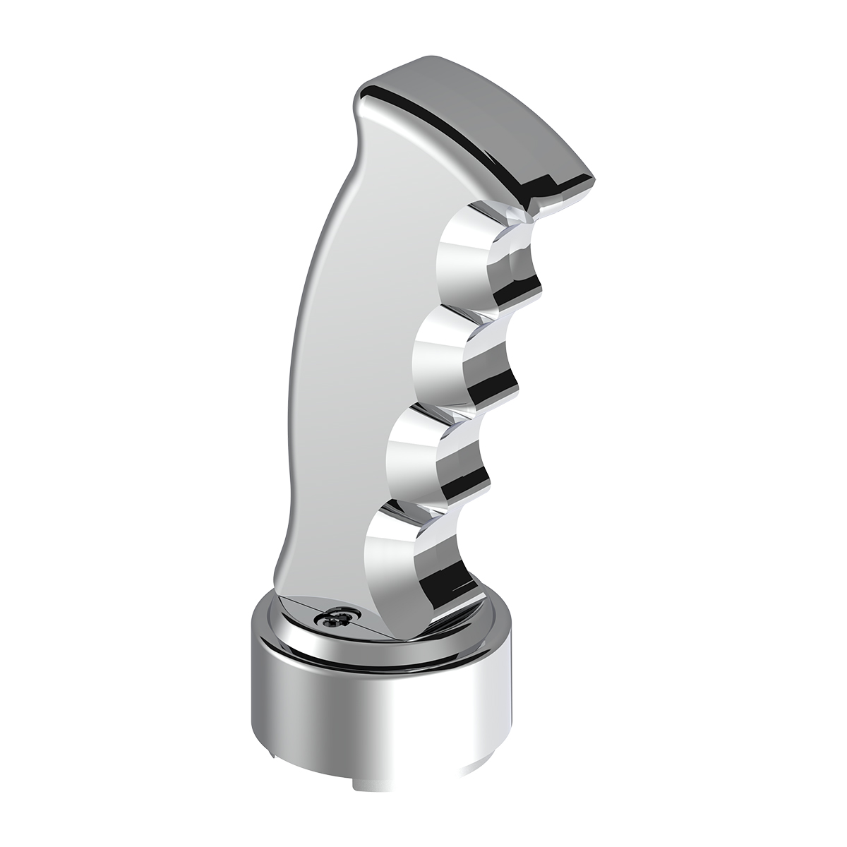 Thread-On Pistol Grip Gearshift Knob With Chrome 13/15/18 Speed Adapter - Chrome - Thumbnail 4