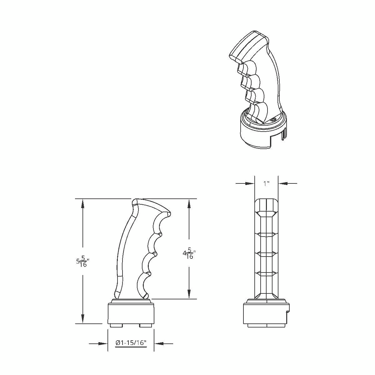 Thread-On Pistol Grip Gearshift Knob With Chrome 13/15/18 Speed Adapter - Candy Red - Thumbnail 6