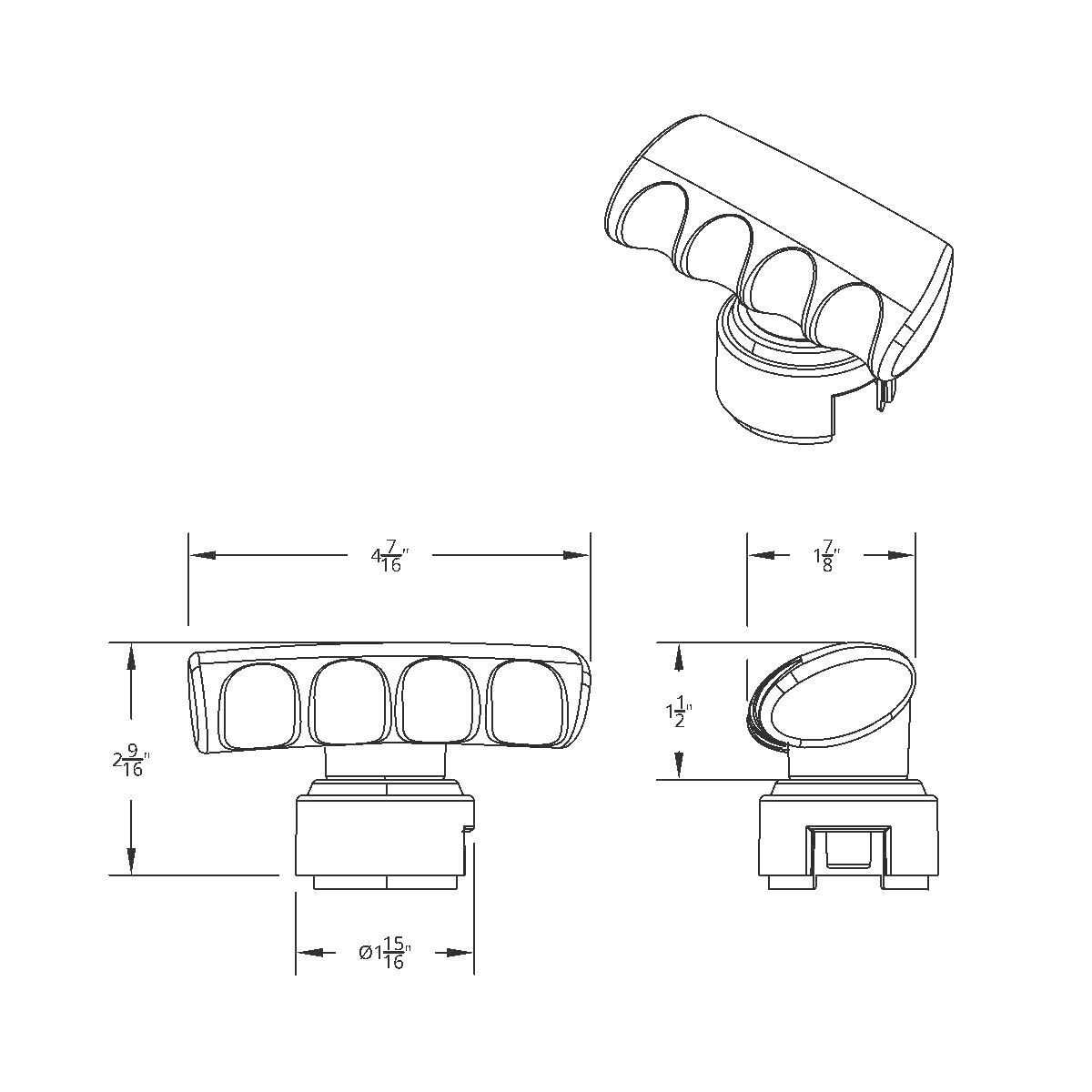 Thread-On T-Shape Gearshift Knob With Chrome 13/15/18 Speed Adapter - Chrome - Thumbnail 11