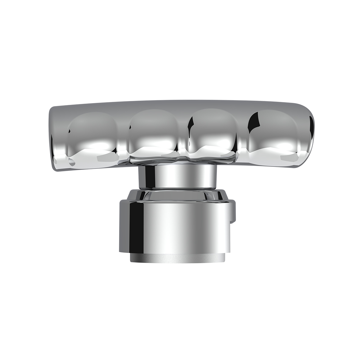 Thread-On T-Shape Gearshift Knob With Chrome 13/15/18 Speed Adapter - Chrome - Thumbnail 3