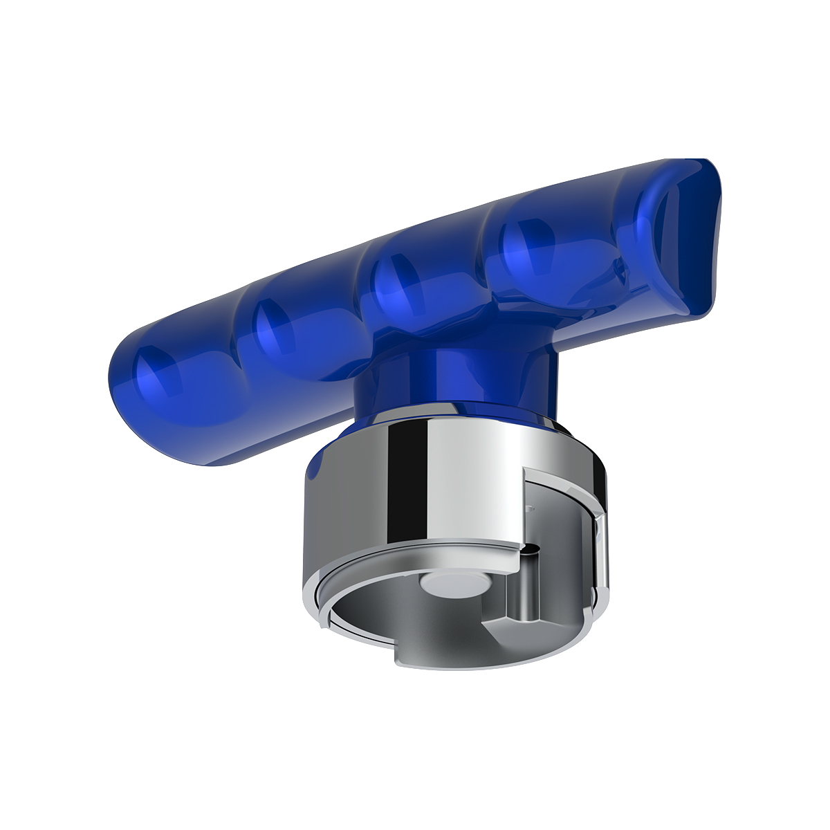 Thread-On T-Shape Gearshift Knob With Chrome 13/15/18 Speed Adapter - Indigo Blue - Thumbnail 7