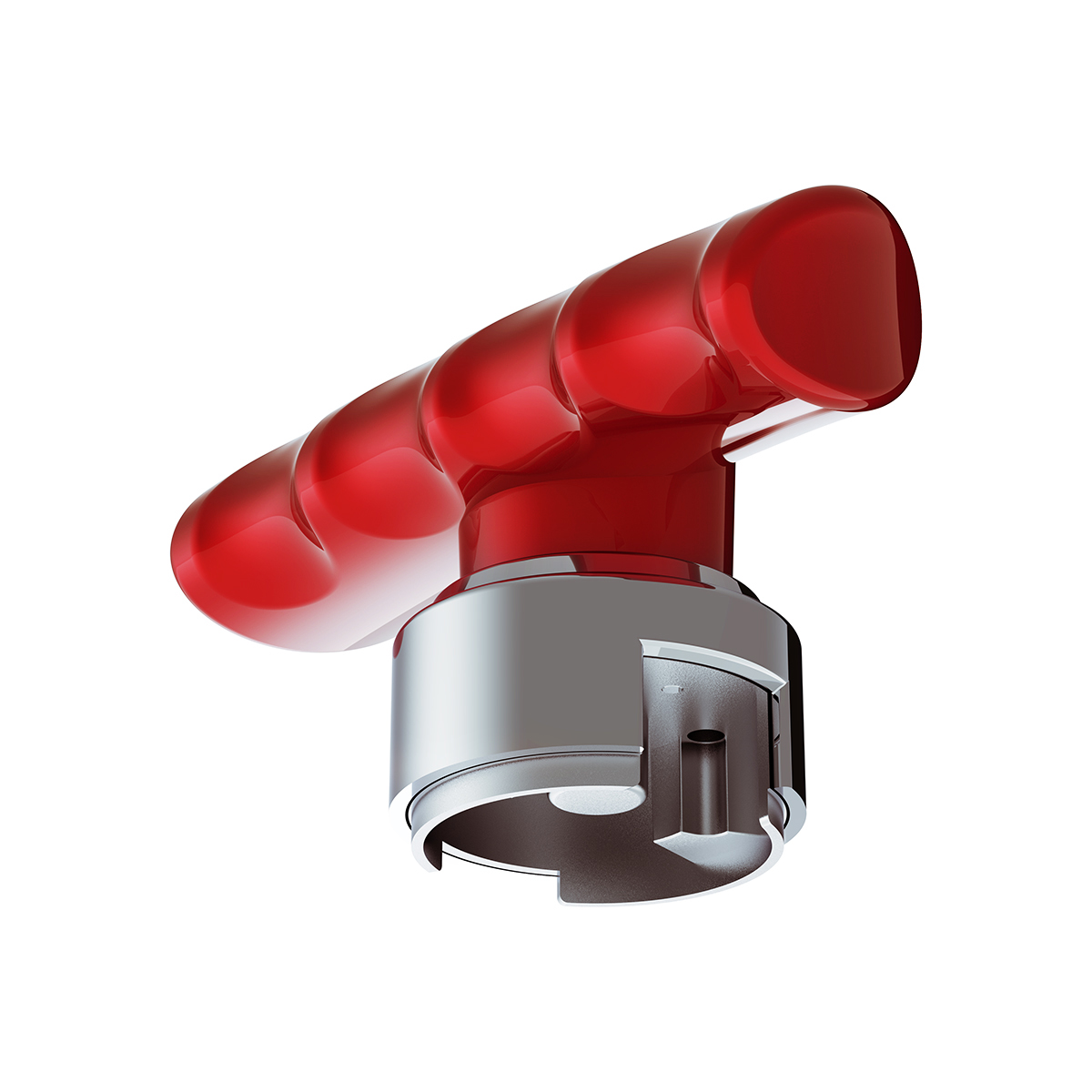 Thread-On T-Shape Gearshift Knob With Chrome 13/15/18 Speed Adapter - Candy Red - Thumbnail 2