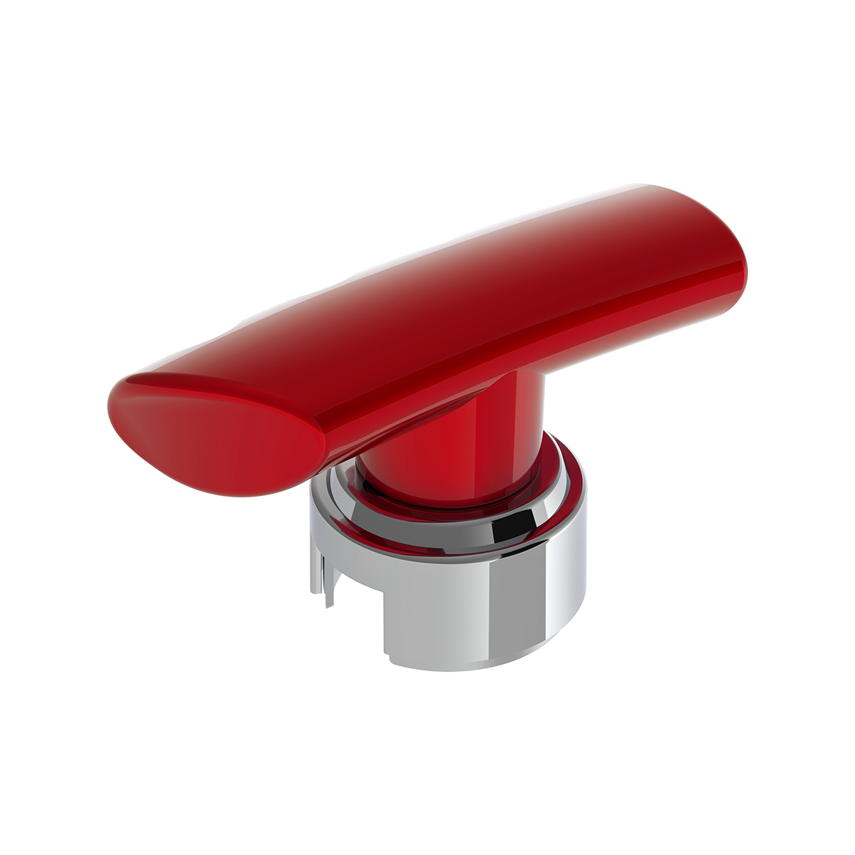 Thread-On T-Shape Gearshift Knob With Chrome 13/15/18 Speed Adapter - Candy Red - Thumbnail 3