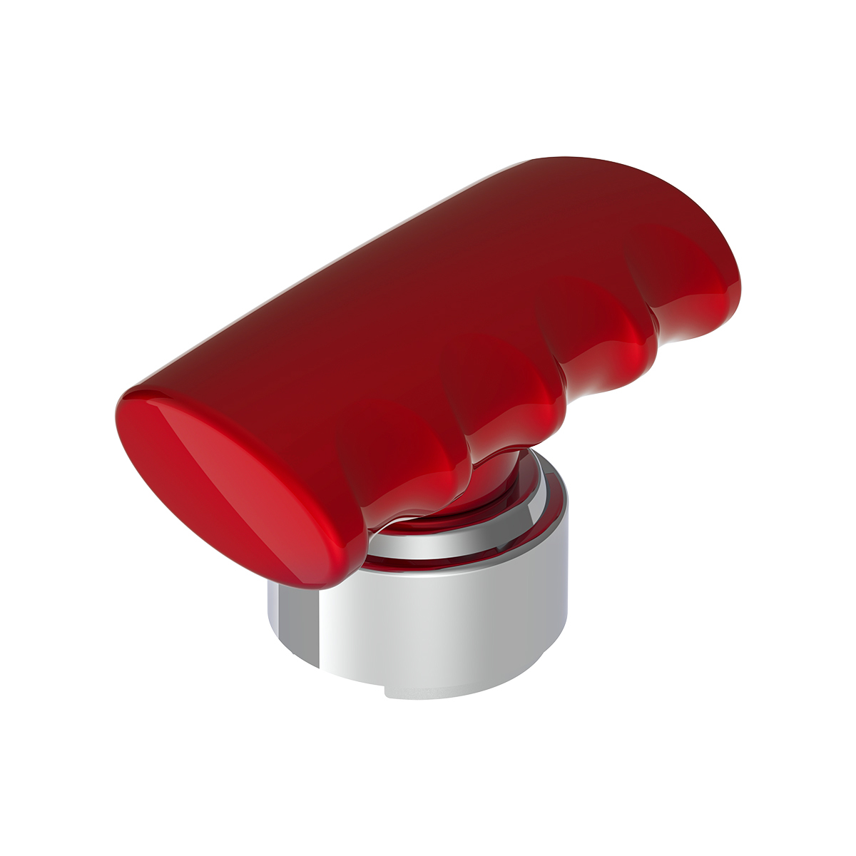 Thread-On T-Shape Gearshift Knob With Chrome 13/15/18 Speed Adapter - Candy Red - Thumbnail 4