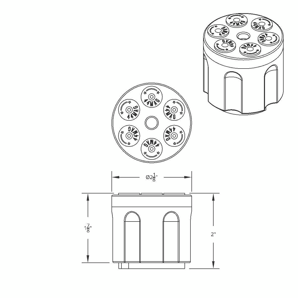 Gun Cylinder 9/10 Speed Gearshift Knob - Emerald Green - Thumbnail 4