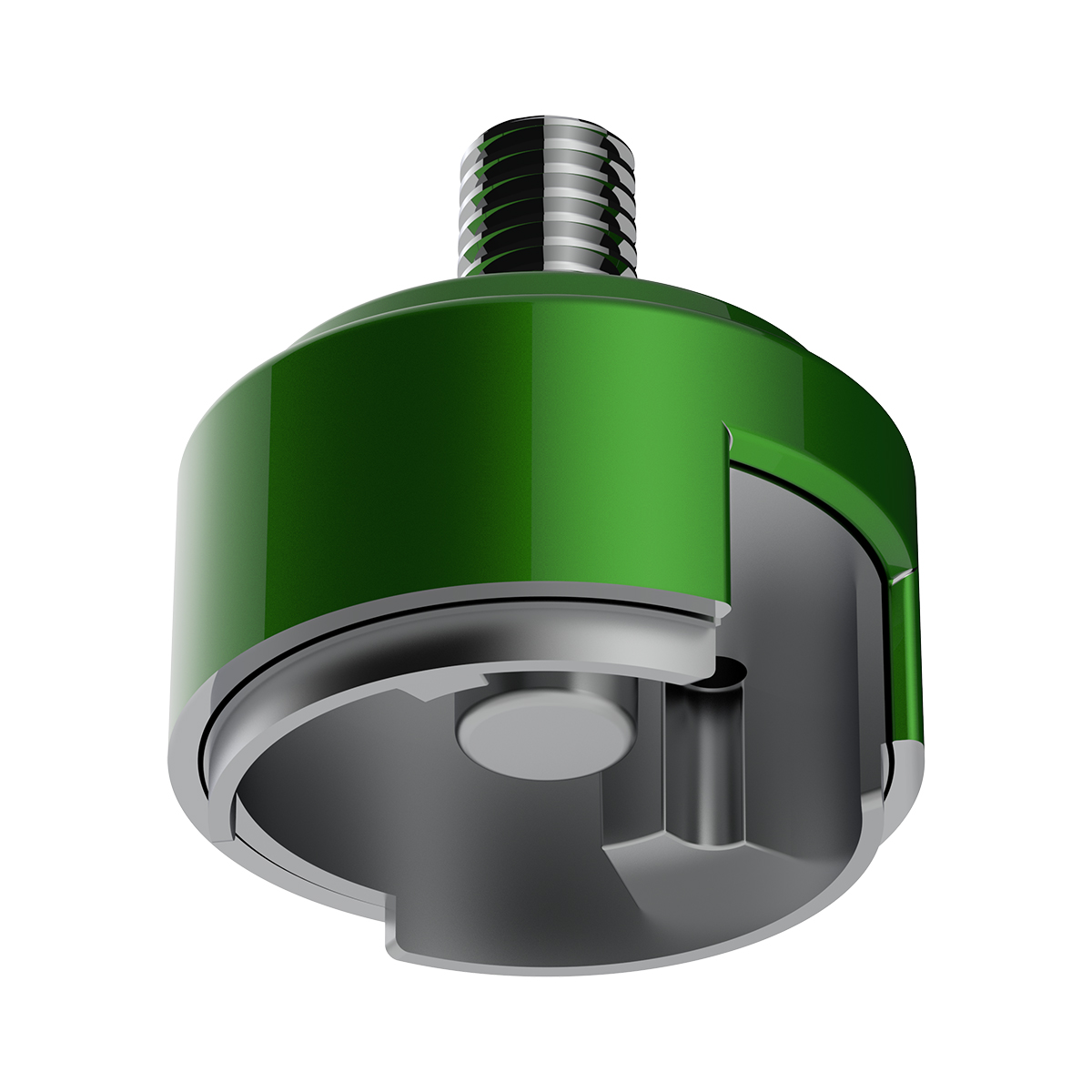 1/2"-13 Thread-On Shift Knob Mounting Adapter For Eaton Fuller Style 13/15/18 Shifter - Emerald Green (Bulk) - Thumbnail 3