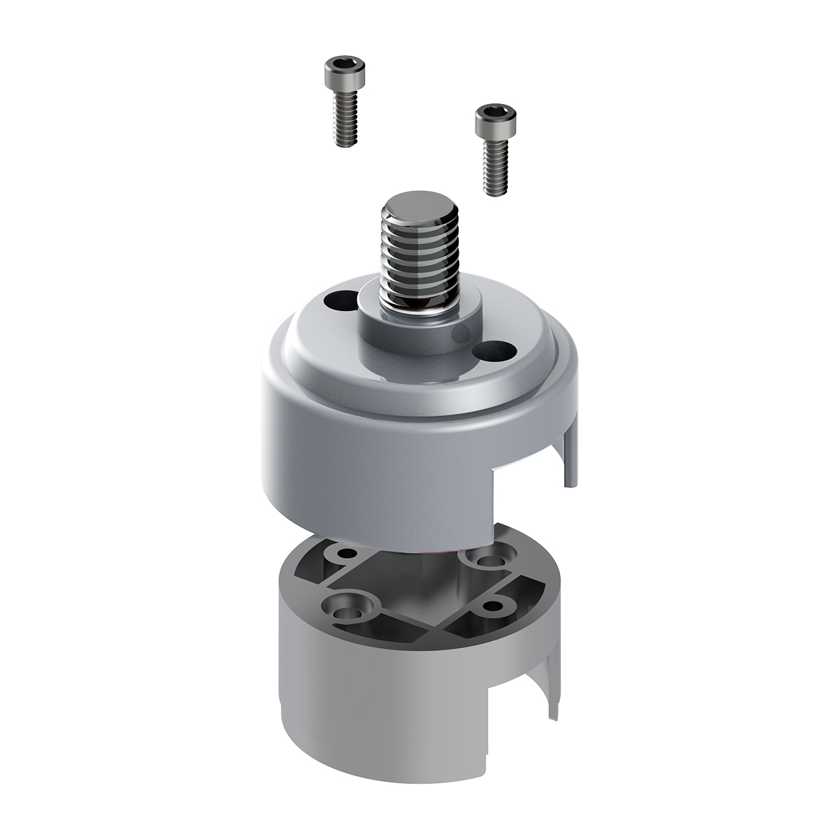 1/2"-13 Thread-On Shift Knob Mounting Adapter For Eaton Fuller Style 13/15/18 Shifter - Liquid Silver (Bulk) - Thumbnail 4