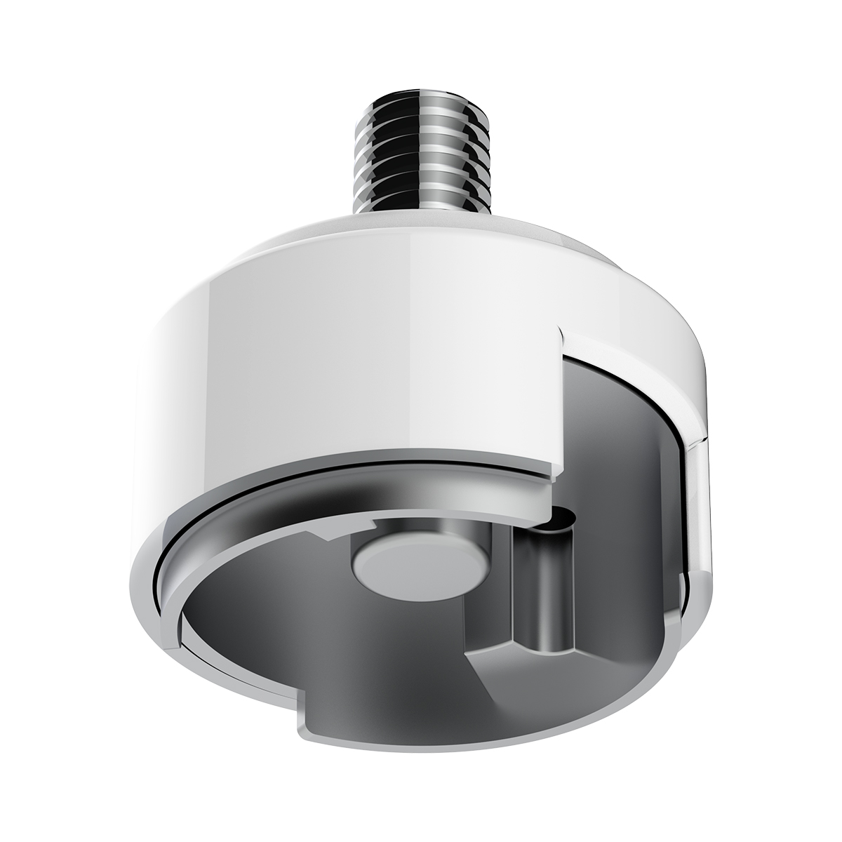 1/2"-13 Thread-On Shift Knob Mounting Adapter For Eaton Fuller Style 13/15/18 Shifter - Pearl White (Bulk) - Thumbnail 3