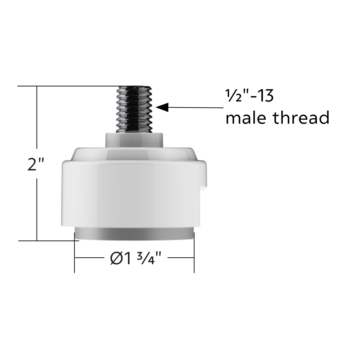 1/2"-13 Thread-On Shift Knob Mounting Adapter For Eaton Fuller Style 13/15/18 Shifter - Pearl White (Bulk) - Thumbnail 5