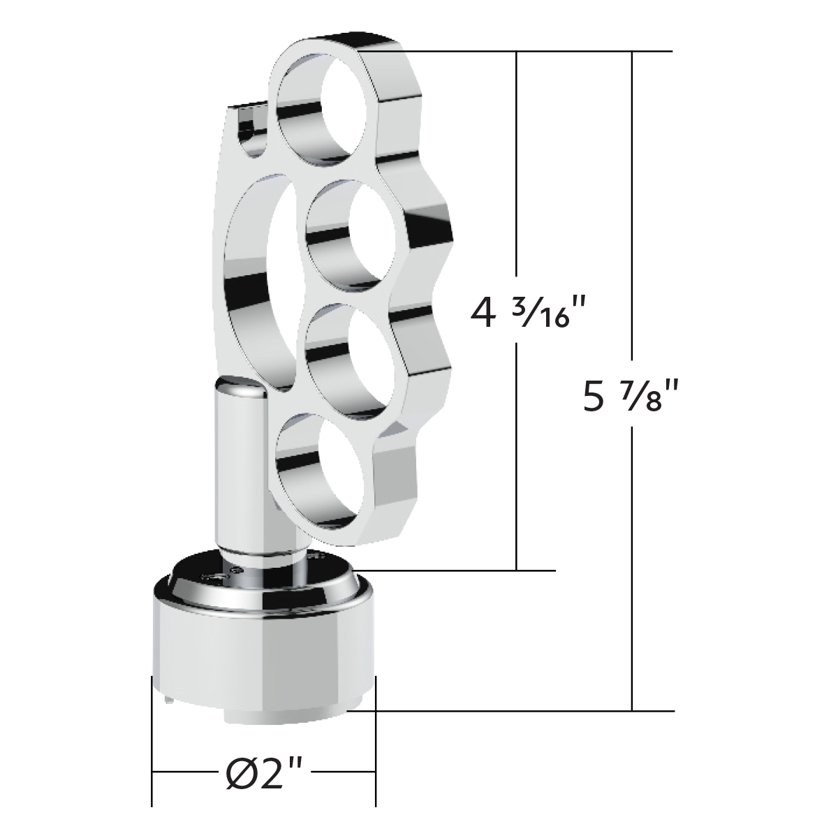 Thread-On Knuckle Gearshift Knob With Chrome 9/10 Speed Adapter - Chrome - Thumbnail 8
