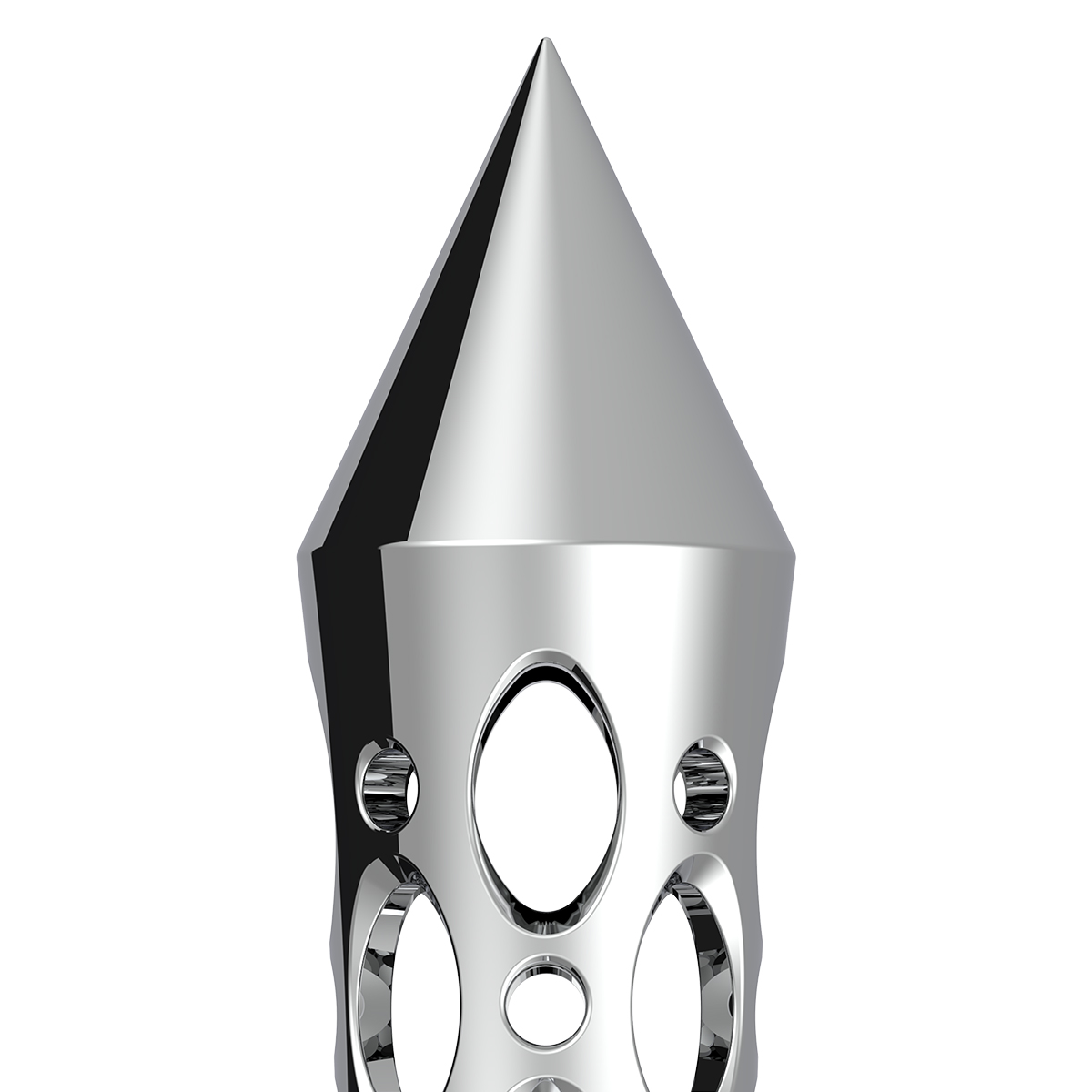 Daytona Style Spike Grip Handle With Beer Tap Adapter - Chrome - Thumbnail 4