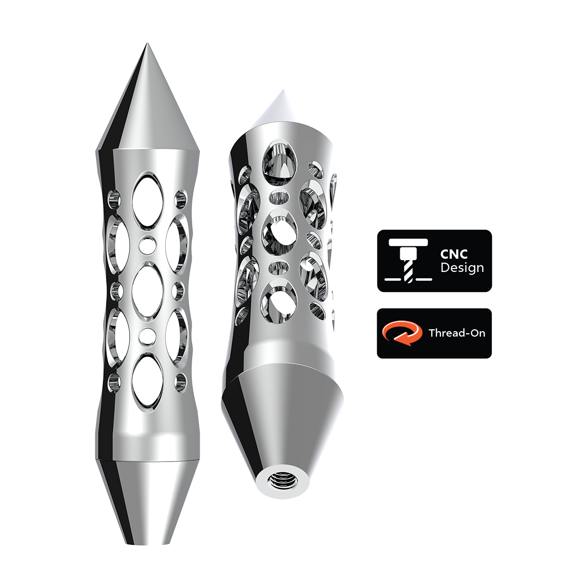 Daytona Style Spike Grip Handle With Beer Tap Adapter - Chrome - Thumbnail 5