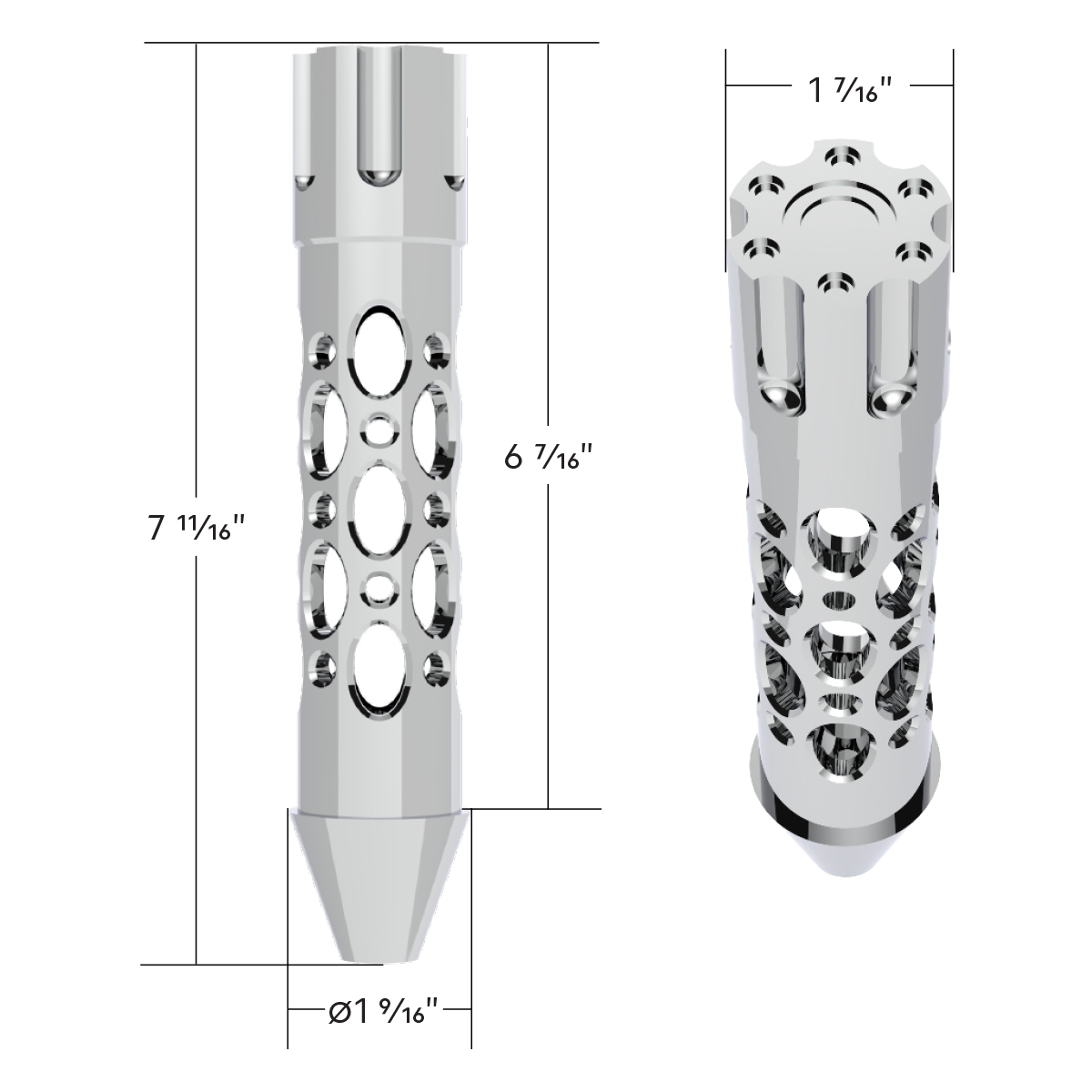 Austin Style Grip Handle With Beer Tap Adapter - Chrome - Thumbnail 4