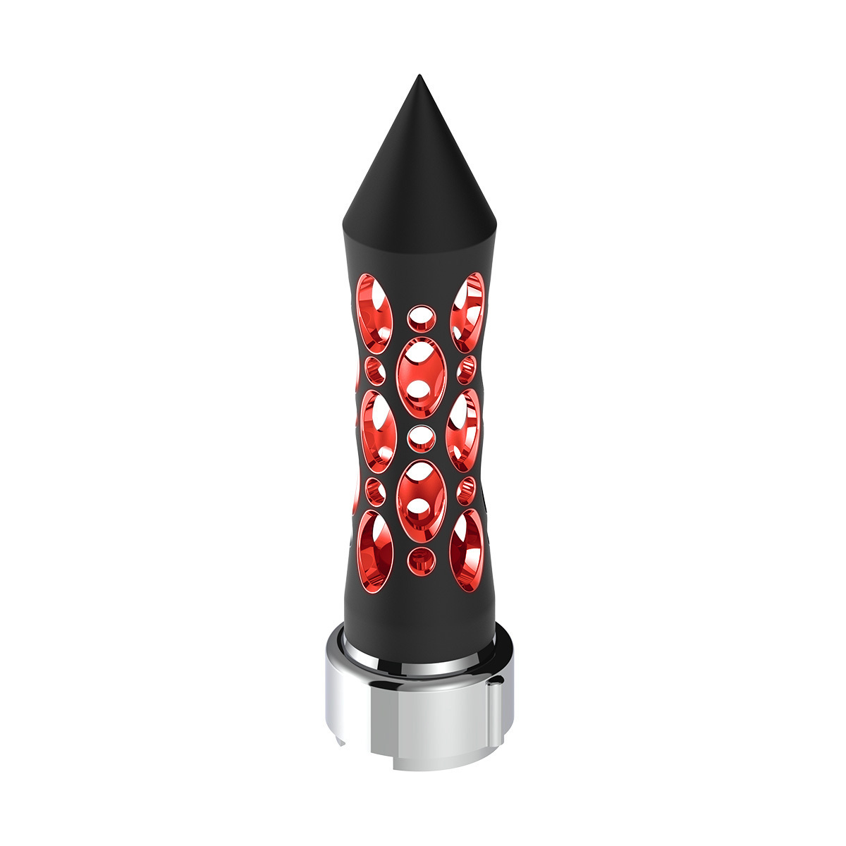 Thread-On Daytona Style Spike Gearshift Knob With LED 9/10 Speed Adapter - Black/Red LED - Thumbnail 11