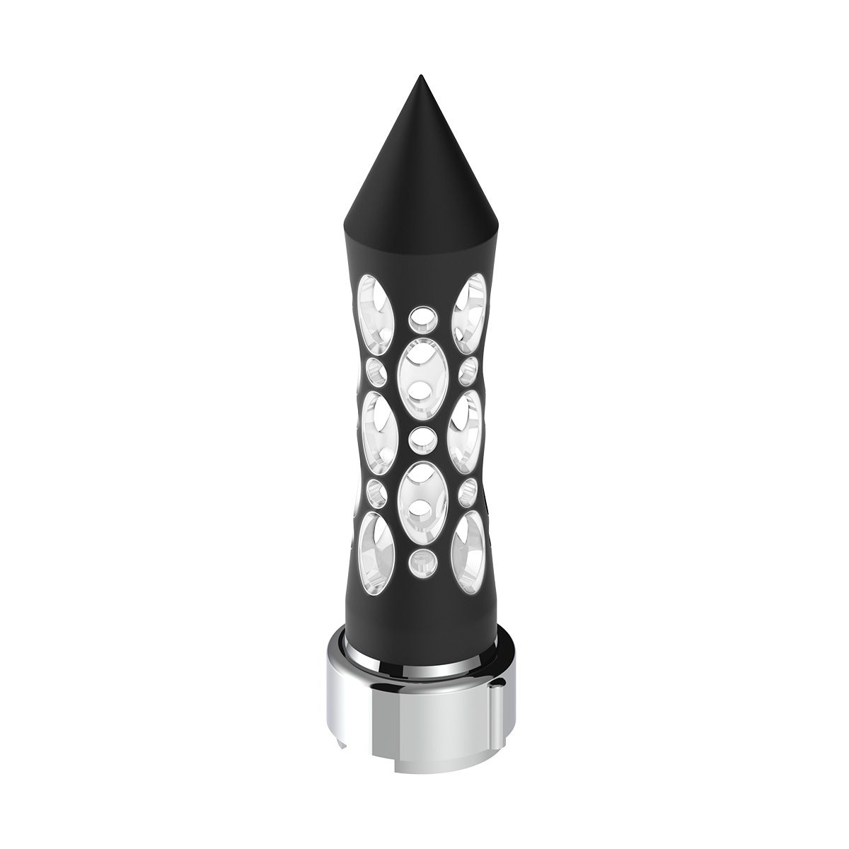 Thread-On Daytona Style Spike Gearshift Knob With LED 9/10 Speed Adapter - Black/White LED