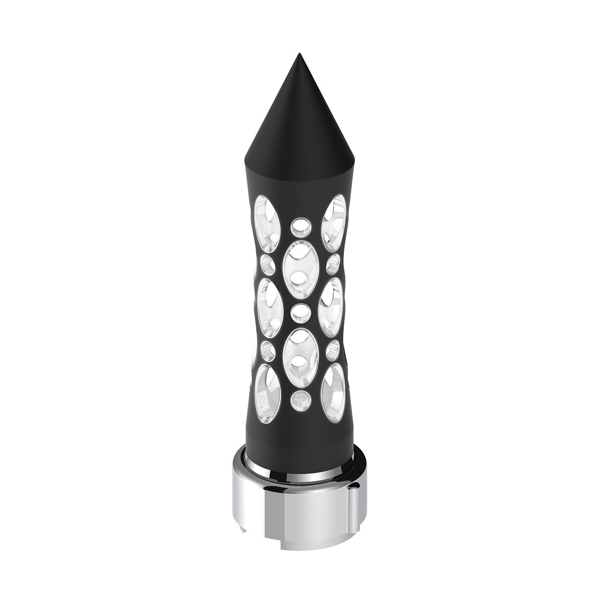 Thread-On Daytona Style Spike Gearshift Knob With LED 9/10 Speed Adapter - Black/White LED - Thumbnail 11