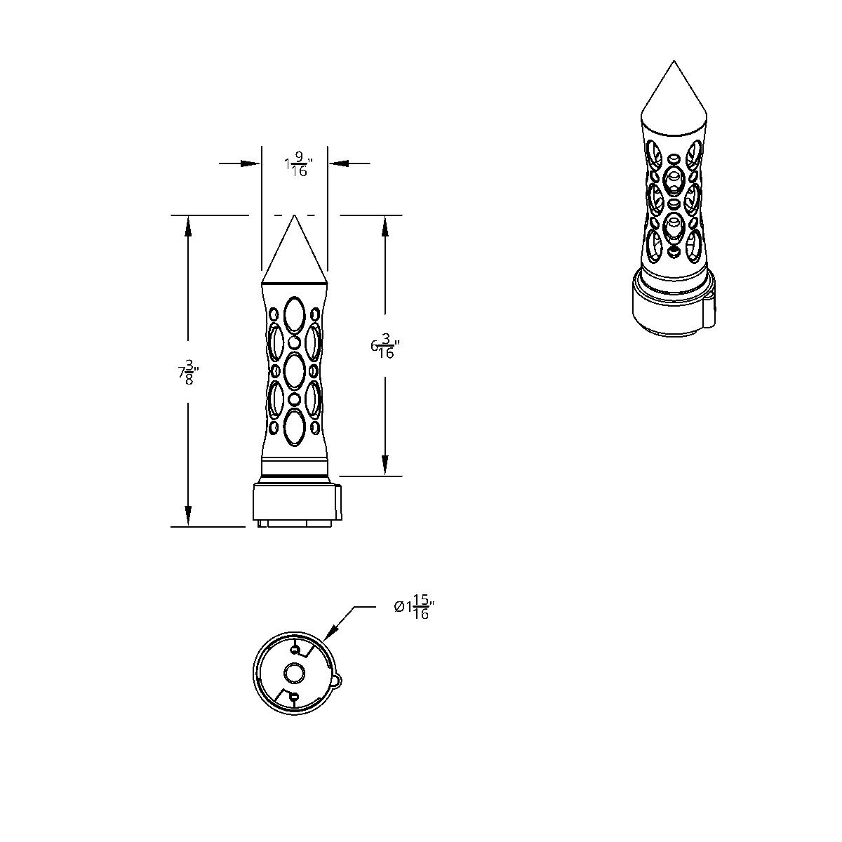 Thread-On Daytona Style Spike Gearshift Knob With LED 9/10 Speed Adapter - Black/White LED - Thumbnail 10