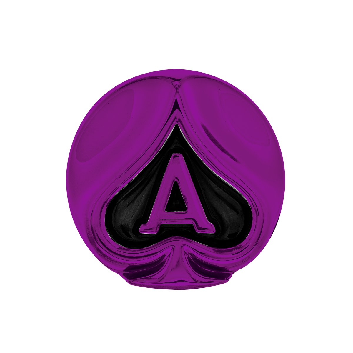 Ace Of Spades Air Valve Knob - Candy Purple With Gloss Black Inlay - Thumbnail 2