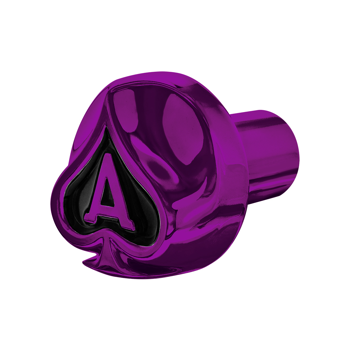 Ace Of Spades Air Valve Knob - Candy Purple With Gloss Black Inlay - Thumbnail 6