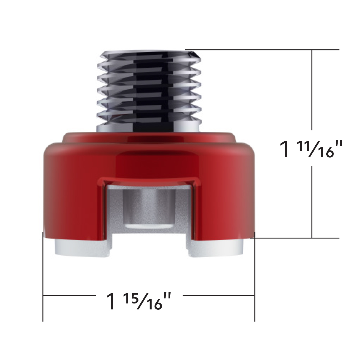 M30X3.5 Thread-On Shift Knob Mounting Adapter For Eaton Fuller Style 13/15/18 Shifter - Candy Red - Thumbnail 4