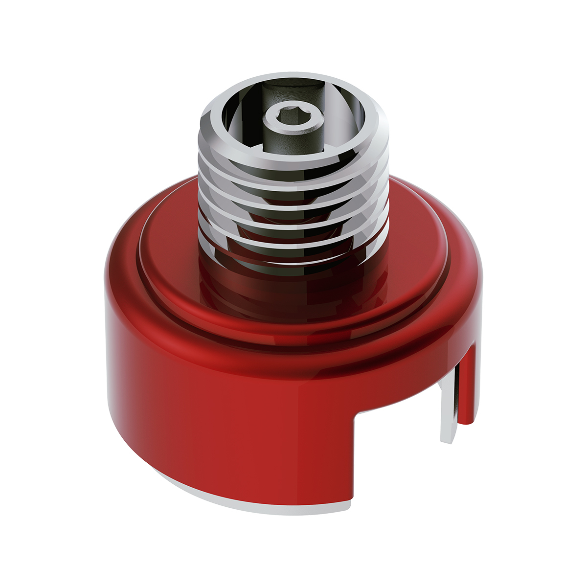 M30X3.5 Thread-On Shift Knob Mounting Adapter For Eaton Fuller Style 13/15/18 Shifter - Candy Red - Thumbnail 6