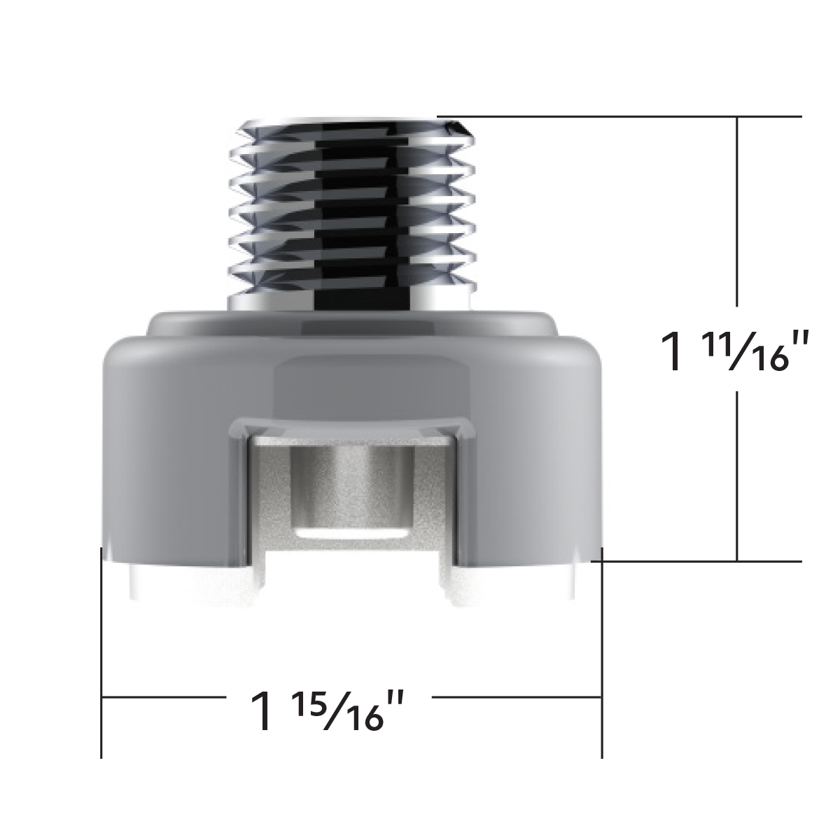 M30X3.5 Thread-On Shift Knob Mounting Adapter For Eaton Fuller Style 13/15/18 Shifter - Liquid Silver - Thumbnail 4