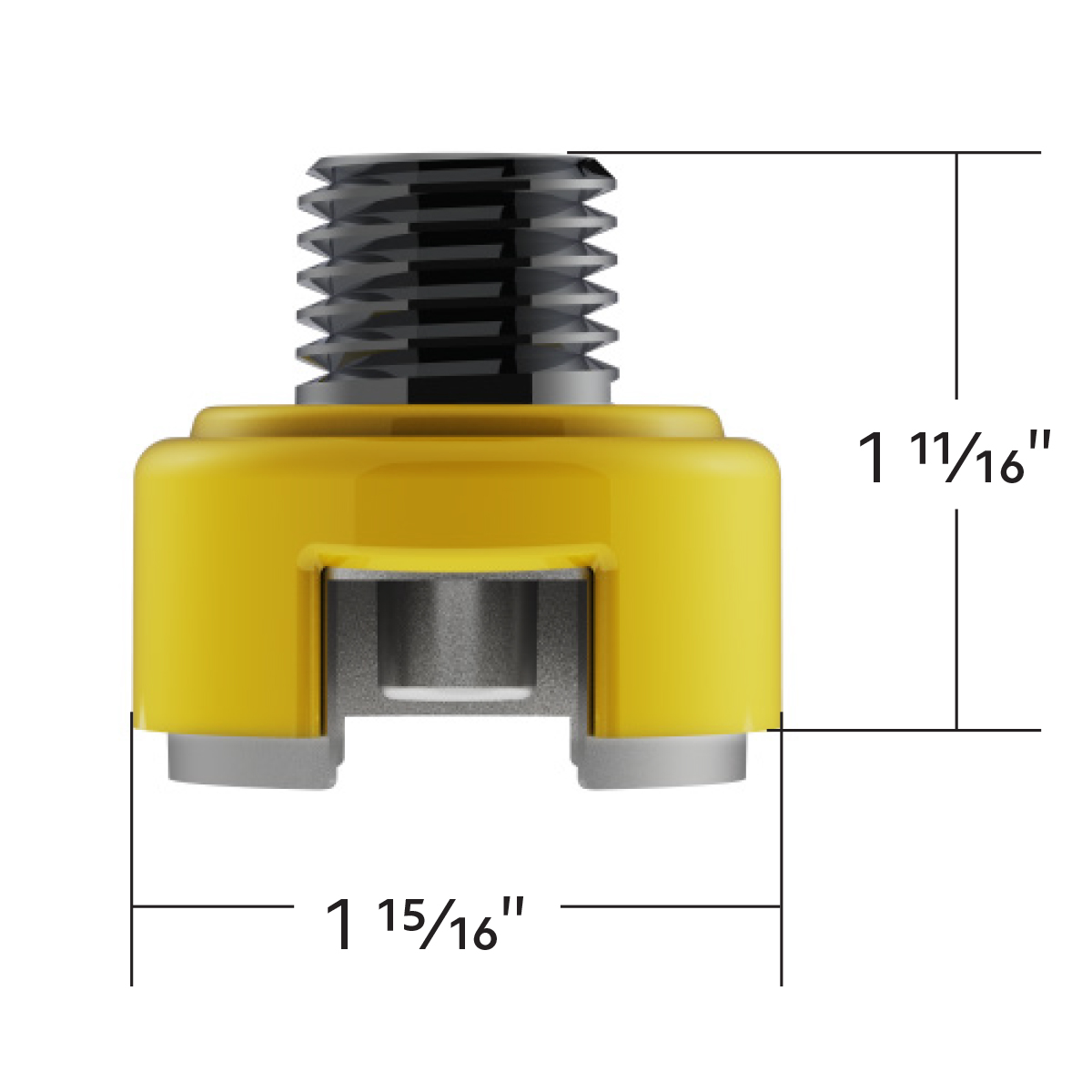 M30X3.5 Thread-On Shift Knob Mounting Adapter For Eaton Fuller Style 13/15/18 Shifter - Electric Yellow - Thumbnail 4