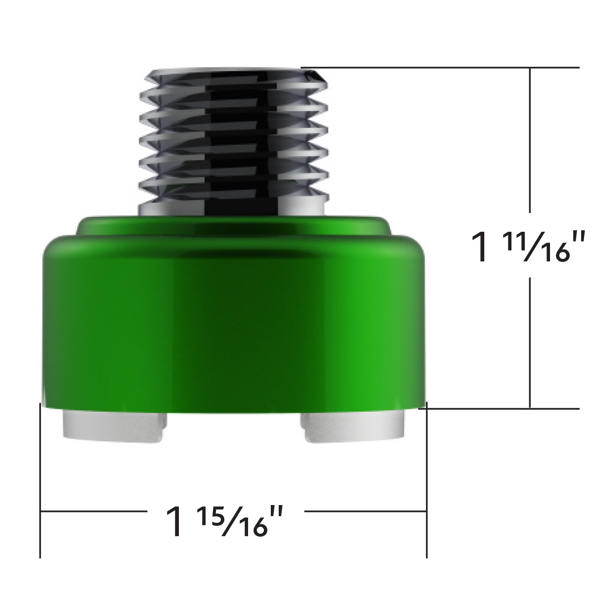 M30X3.5 Thread-On Shift Knob Mounting Adapter For Eaton Fuller Style 9/10 Shifter - Emerald Green - Thumbnail 4