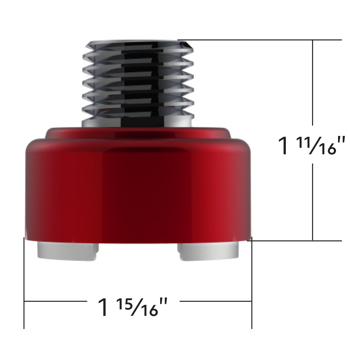 M30X3.5 Thread-On Shift Knob Mounting Adapter For Eaton Fuller Style 9/10 Shifter - Candy Red - Thumbnail 4