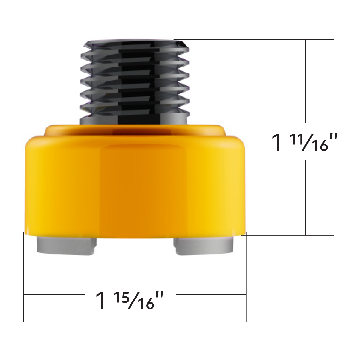 M30X3.5 Thread-On Shift Knob Mounting Adapter For Eaton Fuller Style 9/10 Shifter - Electric Yellow - Thumbnail 4