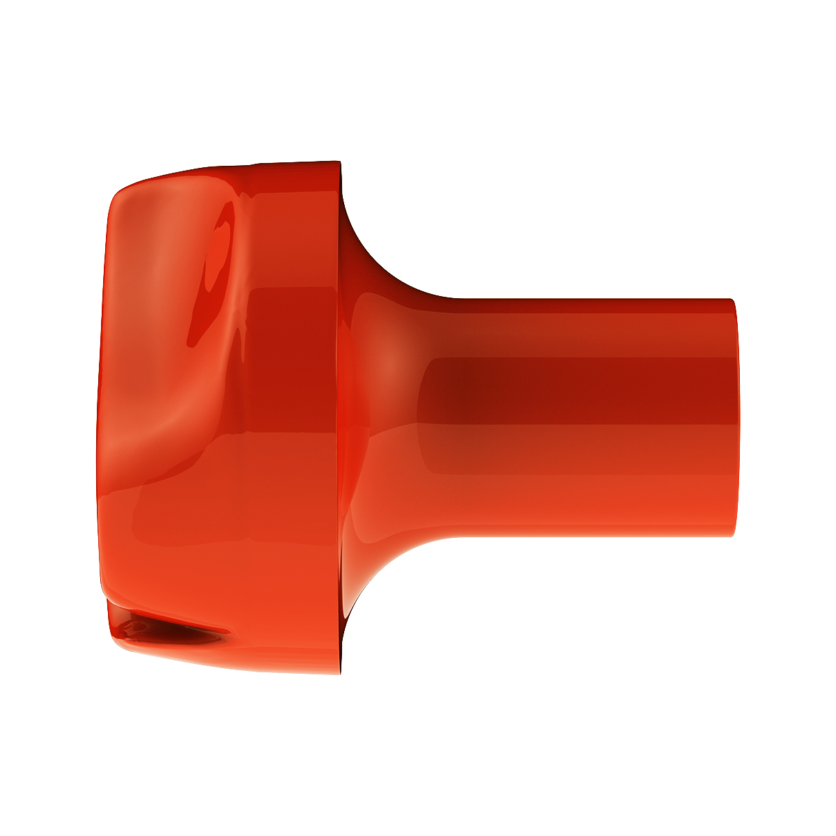 Ace Of Spades Air Valve Knob - Cadmium Orange With Gloss Red Inlay - Thumbnail 3