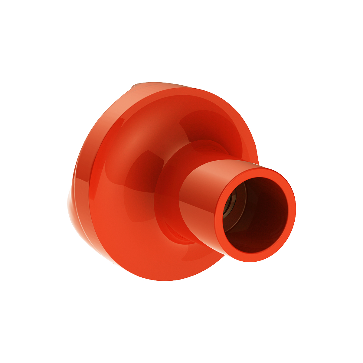 Ace Of Spades Air Valve Knob - Cadmium Orange With Gloss Red Inlay - Thumbnail 4