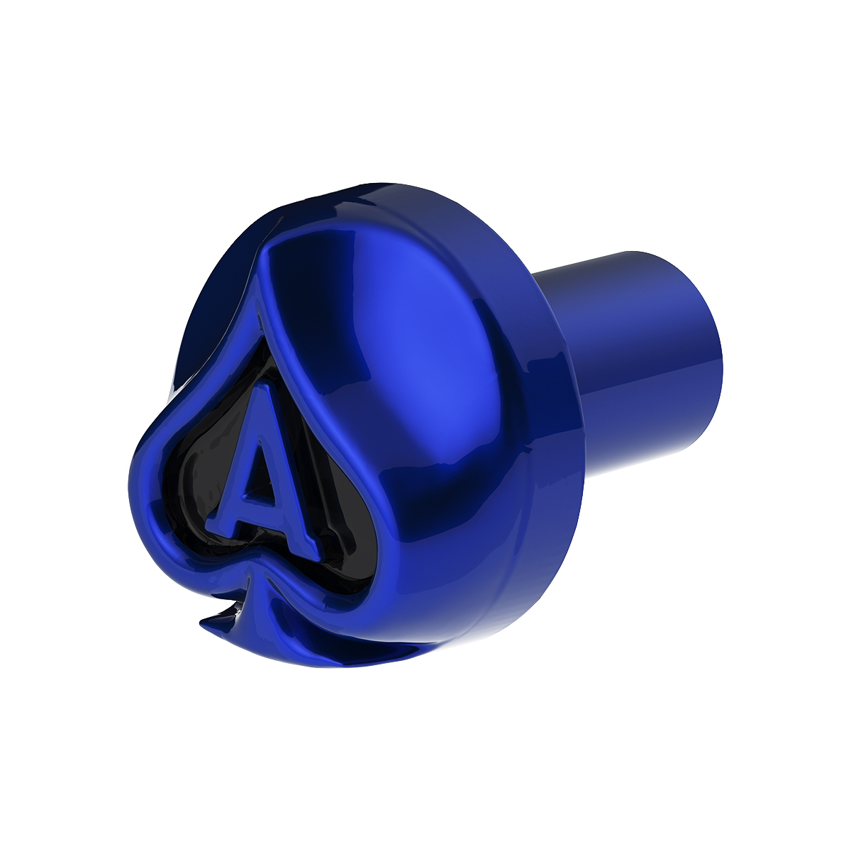 Ace Of Spades Air Valve Knob - Indigo Blue With Gloss Black Inlay - Thumbnail 7