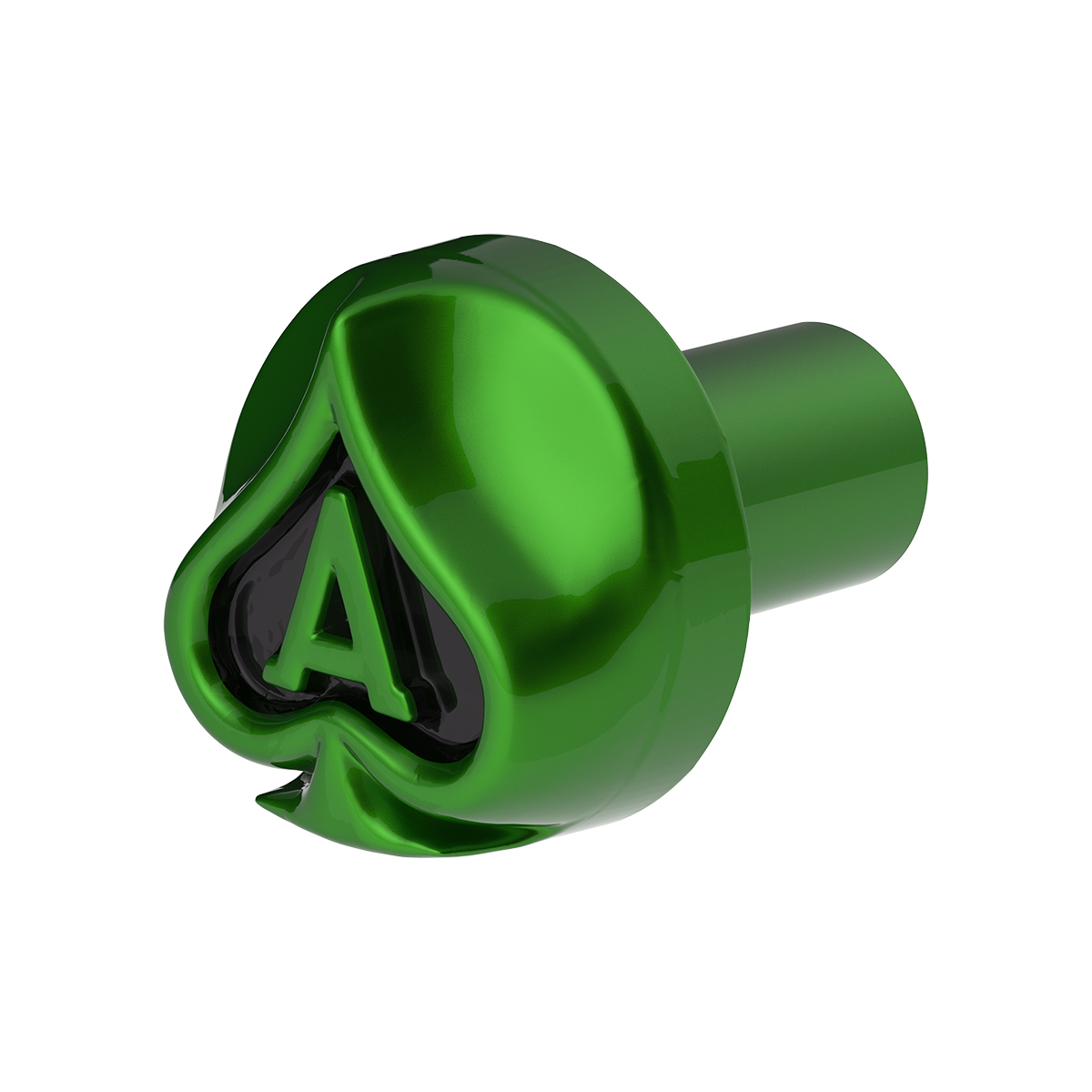 Ace Of Spades Air Valve Knob - Emerald Green With Gloss Black Inlay - Thumbnail 7