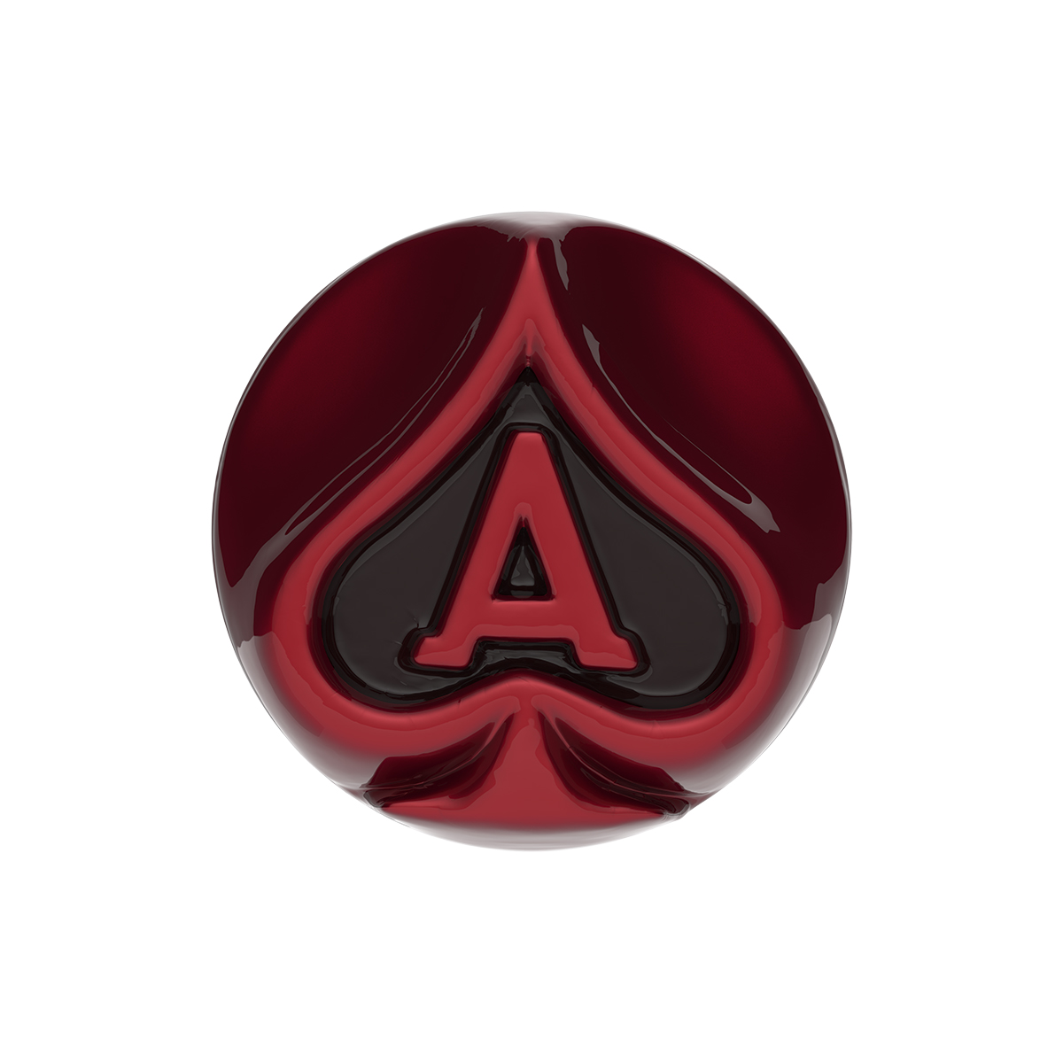 Ace Of Spades Air Valve Knob - Candy Red With Gloss Black Inlay - Thumbnail 2