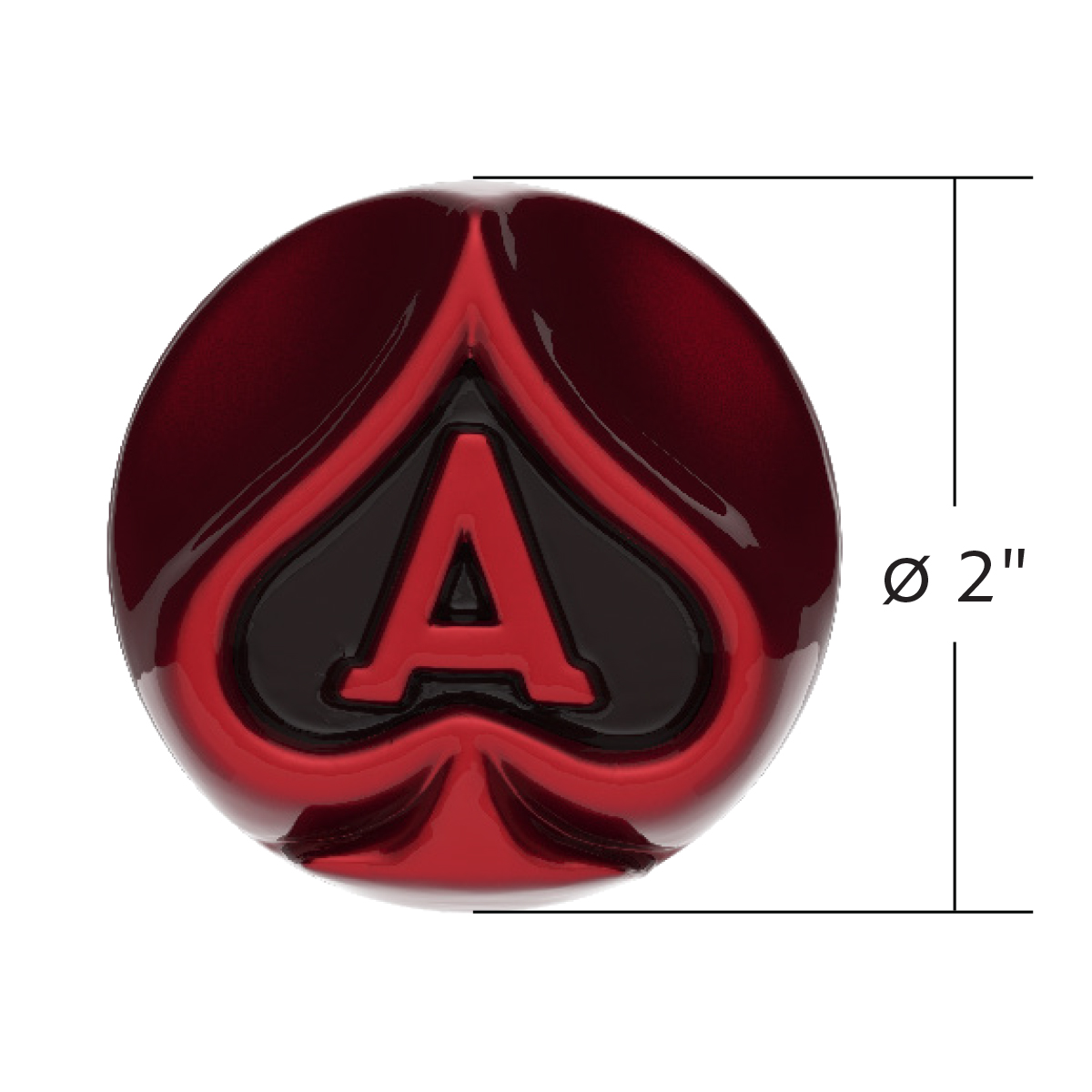 Ace Of Spades Air Valve Knob - Candy Red With Gloss Black Inlay - Thumbnail 5