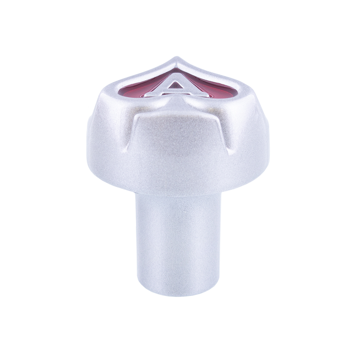 Ace Of Spades Air Valve Knob - Liquid Silver With Gloss Red Inlay - Thumbnail 8