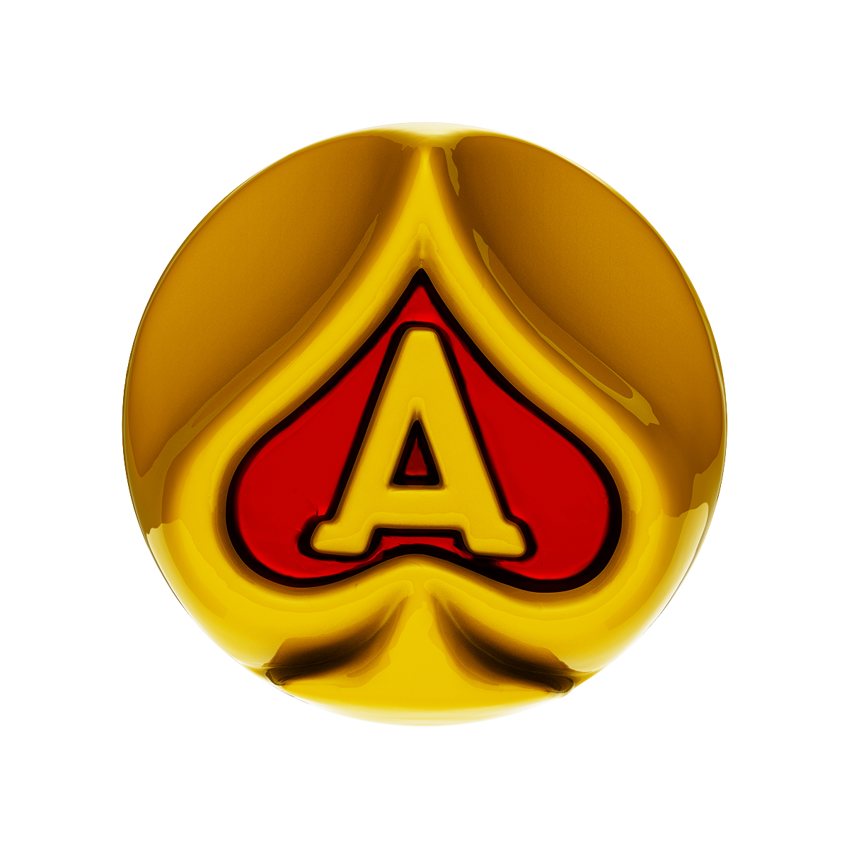 Ace Of Spades Air Valve Knob - Electric Yellow With Gloss Red Inlay - Thumbnail 2