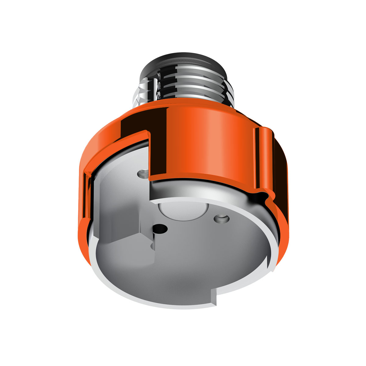 M30X3.5 Thread-On Gearshift Adapter W/LED Mount For Eaton-Fuller 13/15/18 Speed-Cadmium Orange - Thumbnail 3